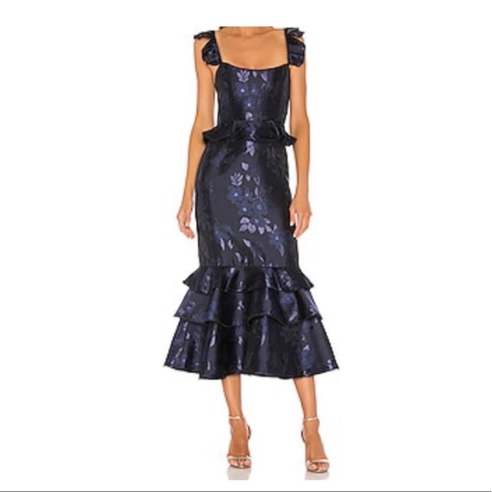 V Chapman Navy Violet Dress